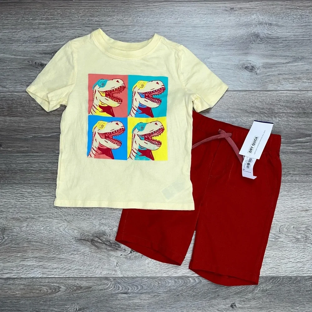 Old Navy Dinosaur Shirt Sleeve T Shirt 4T Yellow - Picture 7 of 10